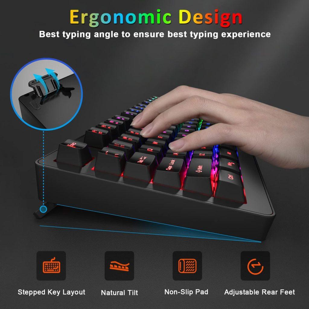BlueFinger Wireless Gaming Keyboard and Mouse Combo, Long Lasting Rechargeable Battery 87 Keys RGB Rainbow Backlit Gaming Keyboard Ergonomic Light Up Gaming Mice for Mac Laptop Computer PC Gamer